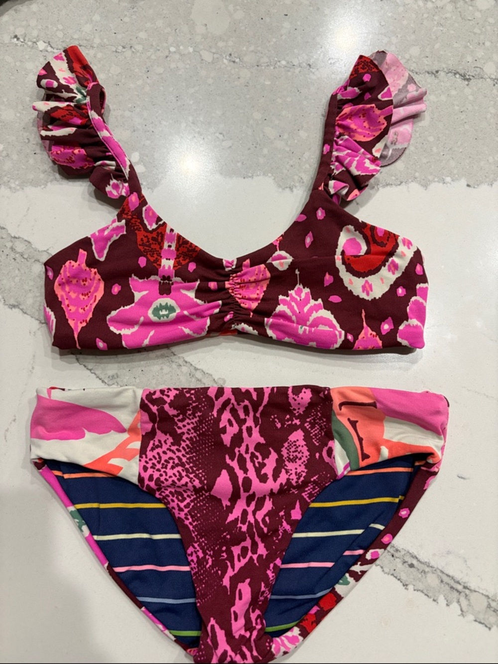 Maaji girls two piece reversible swim